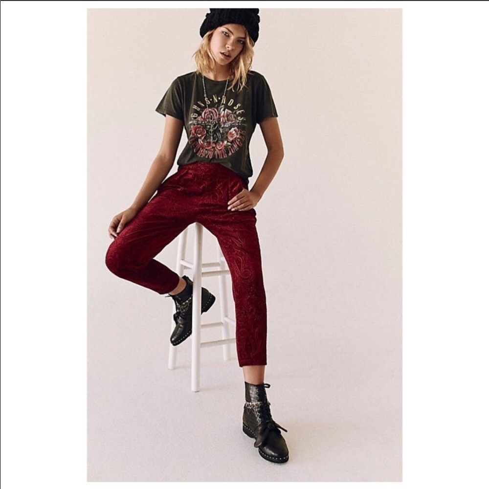 NWOT Free People Velvet Pants  Medium